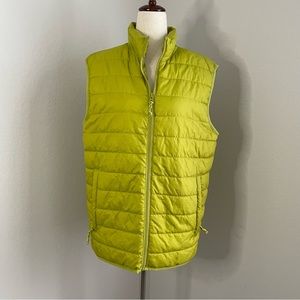 Old Navy Vest Neon Green Medium Puffer Vest